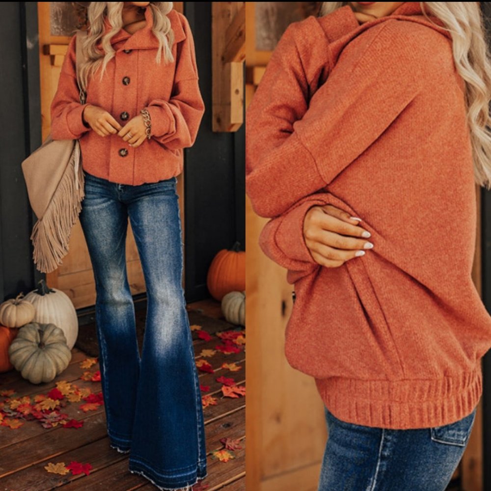 28107 Button Front Collared Sweater - Picture 5 of 5